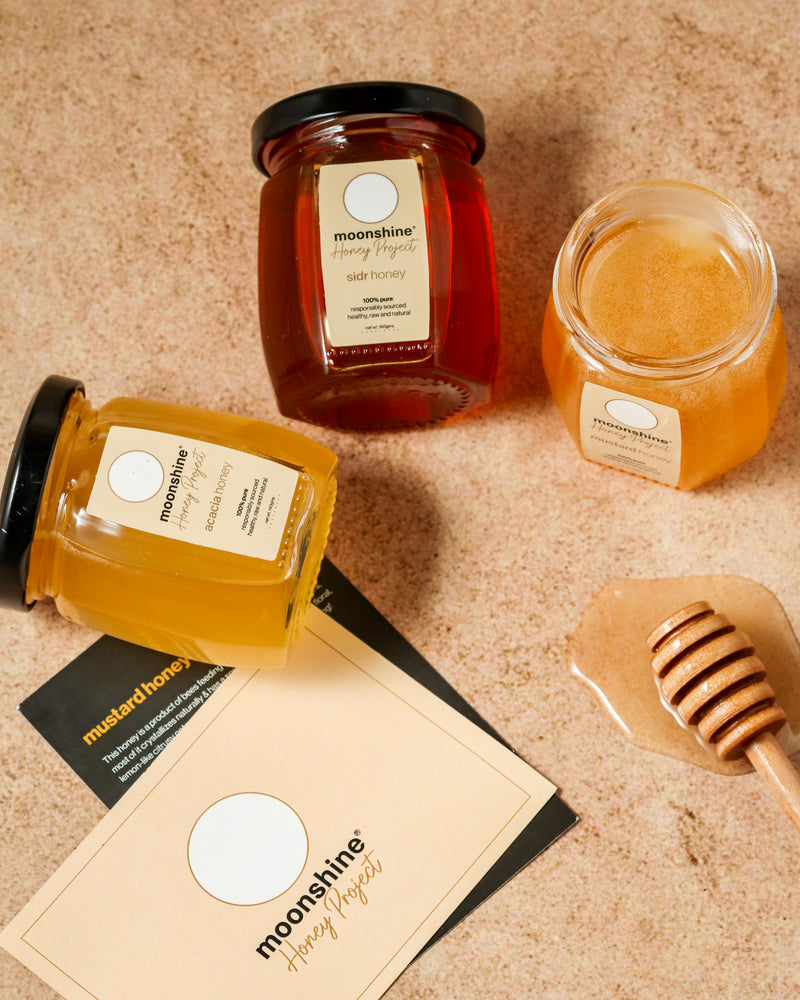 
                  
                    Load image into Gallery viewer, Assorted 3 Pack (Sidr, Acacia &amp;amp; Mustard Honey 140g each)
                  
                