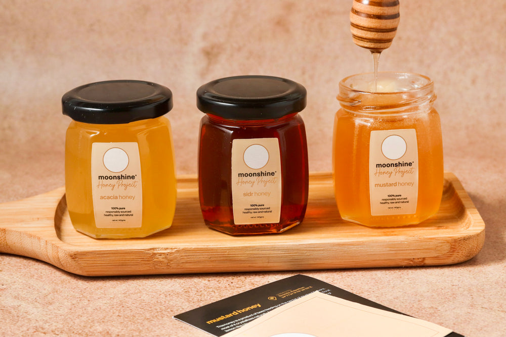 
                  
                    Load image into Gallery viewer, Assorted 3 Pack (Sidr, Acacia &amp;amp; Mustard Honey 140g each)
                  
                