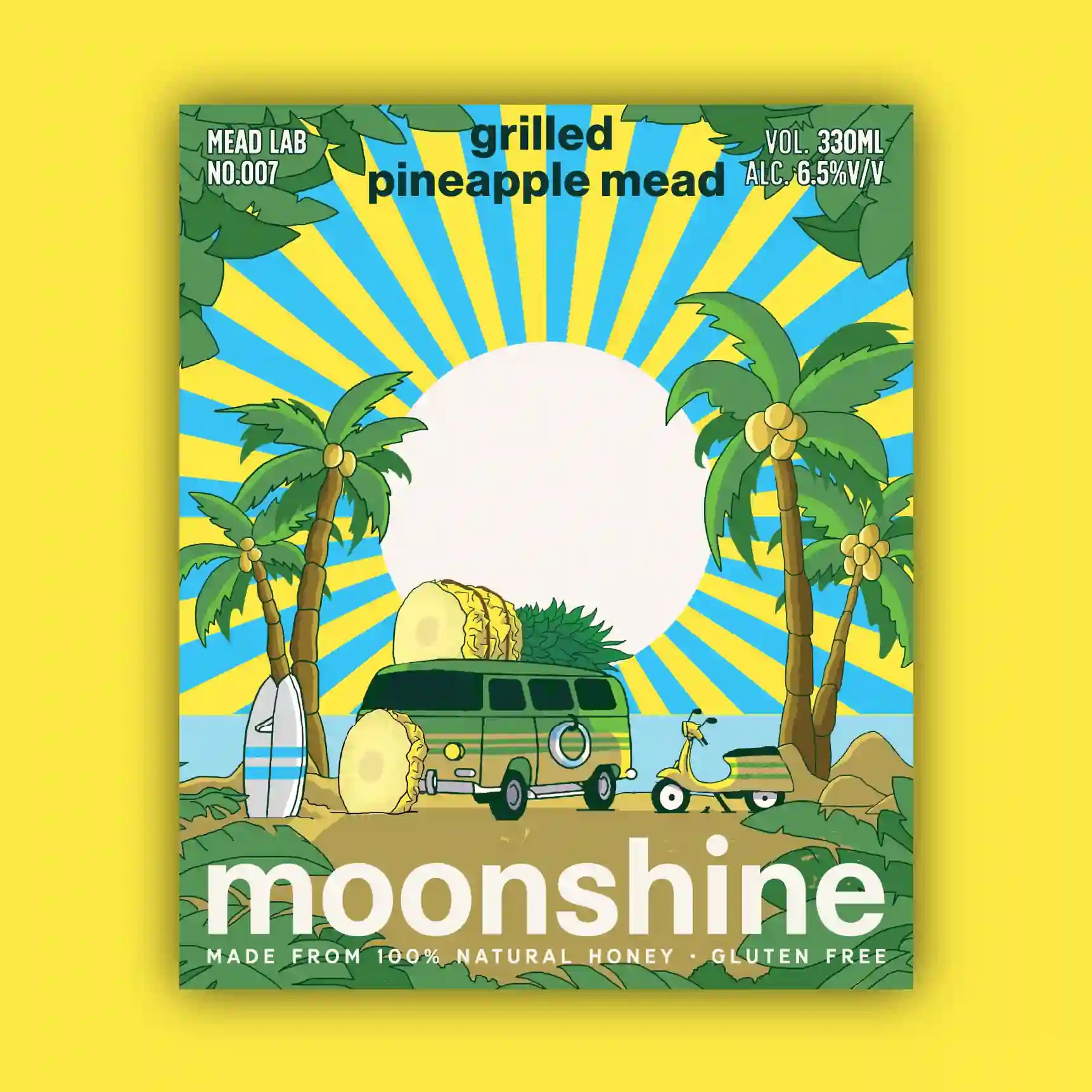 Grilled Pineapple Mead label