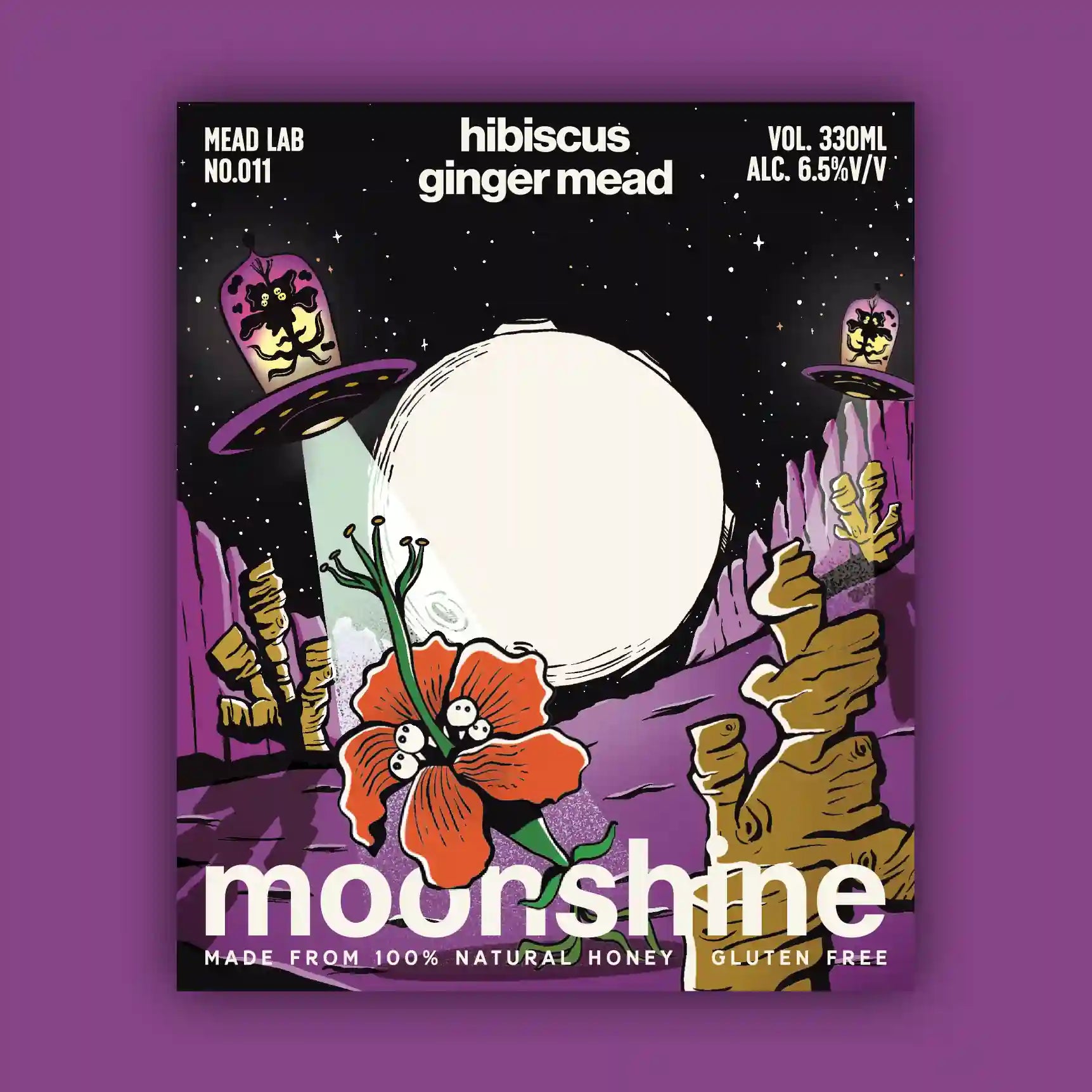 Hibiscus Ginger Mead label